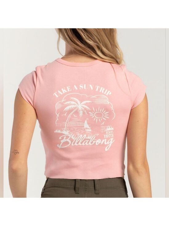 Billabong Tops - Billabong Take A Sun Trip Peachy Pink Baby Tee XL - New With Tags